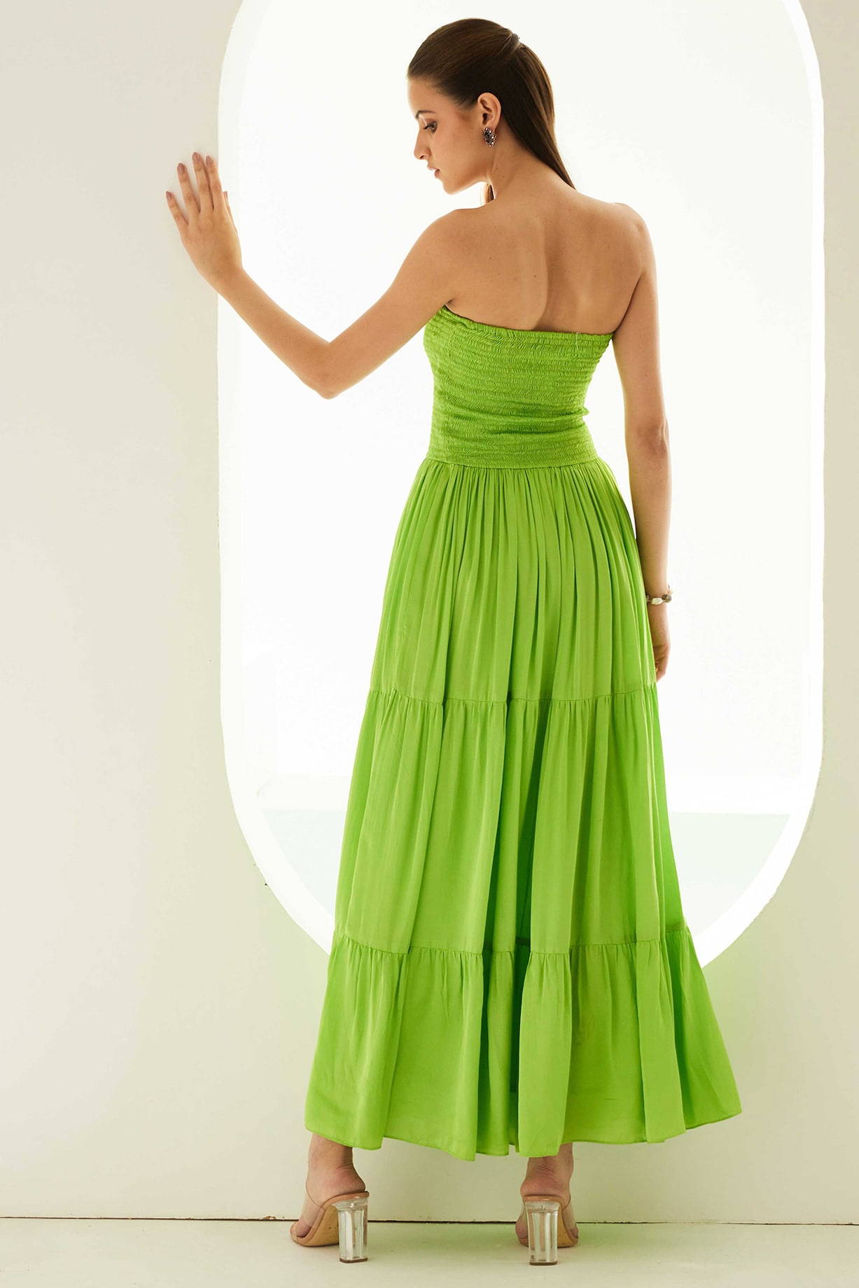 lime green off the shoulder dress Off-Shoulder Light Green Floral Casual Summer Dress Mint Green / XSmall main image 1