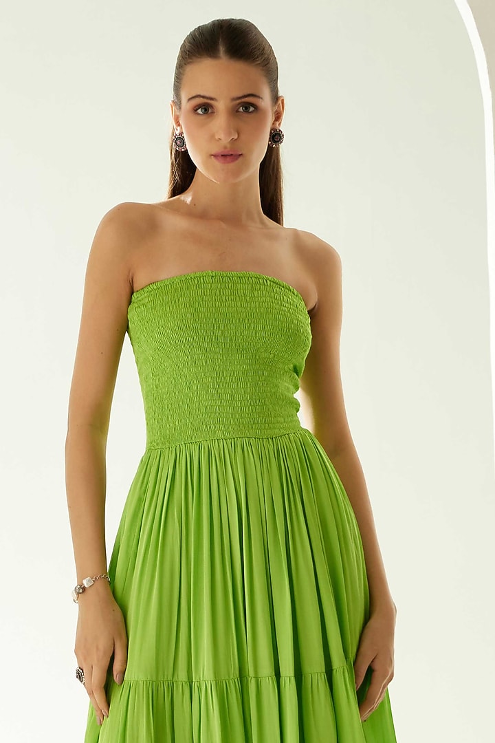 Lime Green Modal Off-Shoulder Tiered Maxi Summer Dress by Wear JaJa at Pernia's Pop Up Shop Lime Green Modal Off-Shoulder Tiered Maxi Summer Dress by Wear JaJa at Pernia's Pop Up Shop