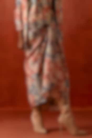 Multi-Colored Denim Printed Jacket Cocktail Dress by Jajaabor at Pernia's Pop Up Shop
