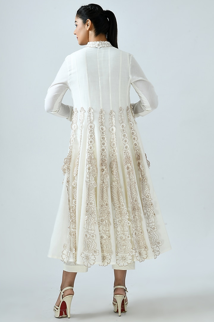 Ivory Kalidar Jacket Set by Jajaabor at Pernia's Pop Up Shop