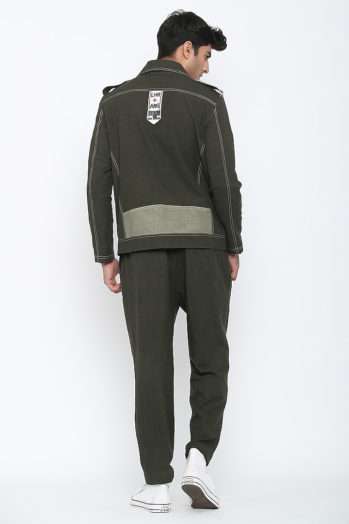 Military Olive Green Travellers Jacket by Jajaabor Men at Pernia's Pop Up Shop