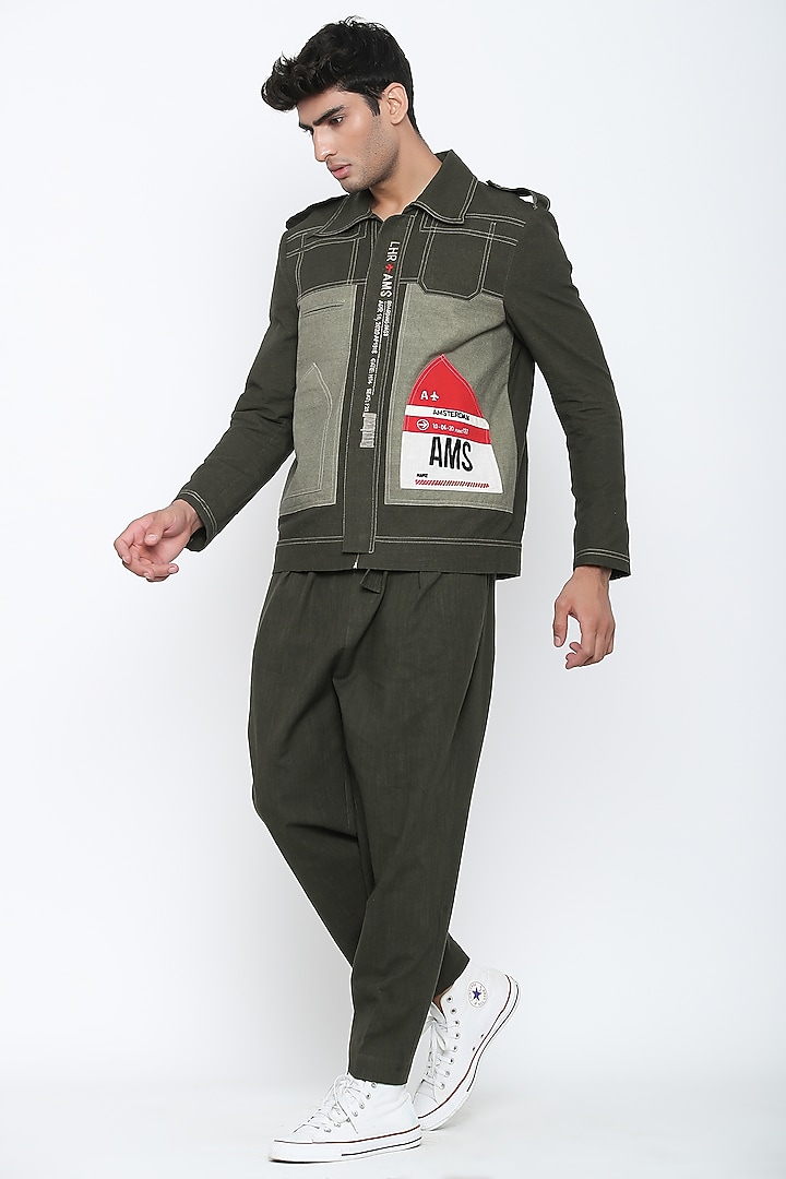Military Olive Green Travellers Jacket by Jajaabor Men at Pernia's Pop Up Shop
