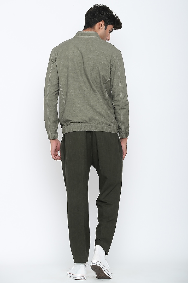 Military Olive Green Boarding Pass Bomber Jacket by Jajaabor Men at Pernia's Pop Up Shop