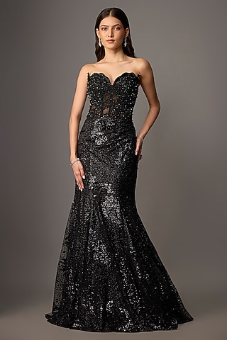 Buy Black Gown For Reception for Women Online from India's Luxury Designers  2026