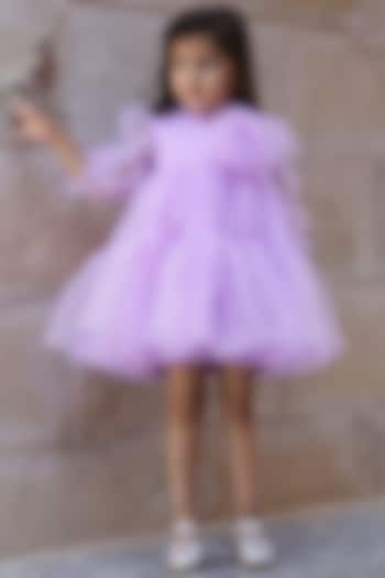 Lavender Organza Floral Dress For Girls by Janyas Closet at Pernia's Pop Up Shop