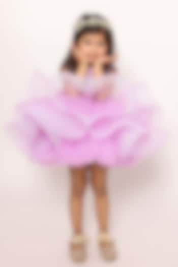 Lavender Tulle Layered Dress For Girls by Janyas Closet