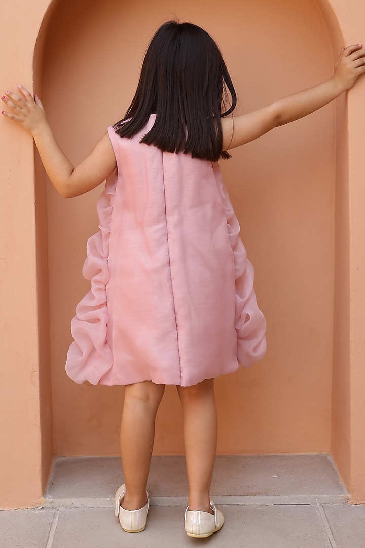 ?Mauve Pink Organza Ruffled Dress For Girls by Janyas Closet at Pernia's Pop Up Shop