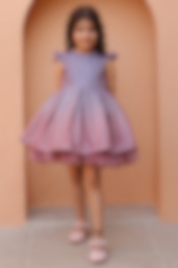 Greyish Pink Sequins & Net Dress For Girls by Janyas Closet at Pernia's Pop Up Shop