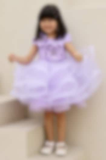 Lilac Soft Net Dress For Girls by Janyas Closet at Pernia's Pop Up Shop