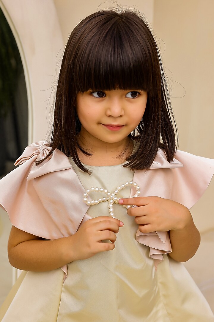 Light Green & Oyster Pink Satin Silk A-Line Baggy Dress For Girls by Janyas  Closet at Pernia's Pop Up Shop 2026