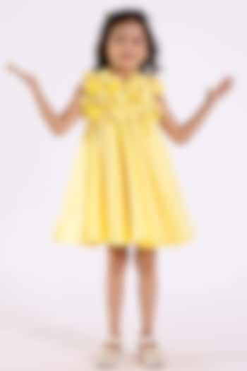 Yellow Satin Silk Dress For Girls by Janyas Closet at Pernia's Pop Up Shop