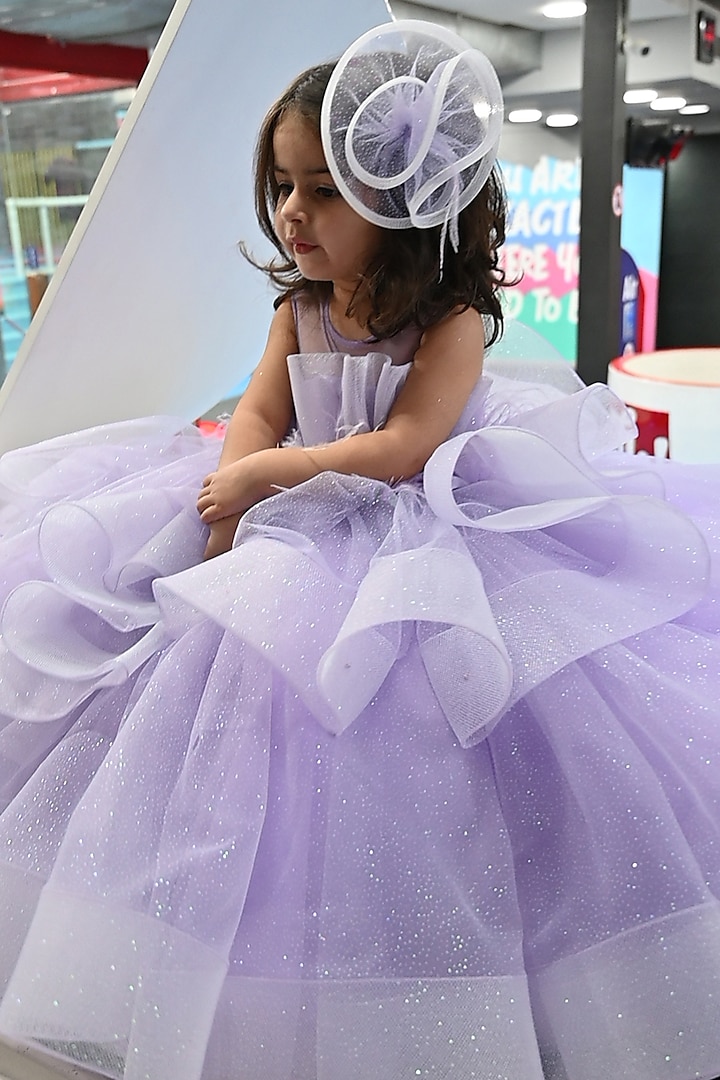 Lilac Fancy Net Gown For Girls by Janyas Closet at Pernia's Pop Up Shop