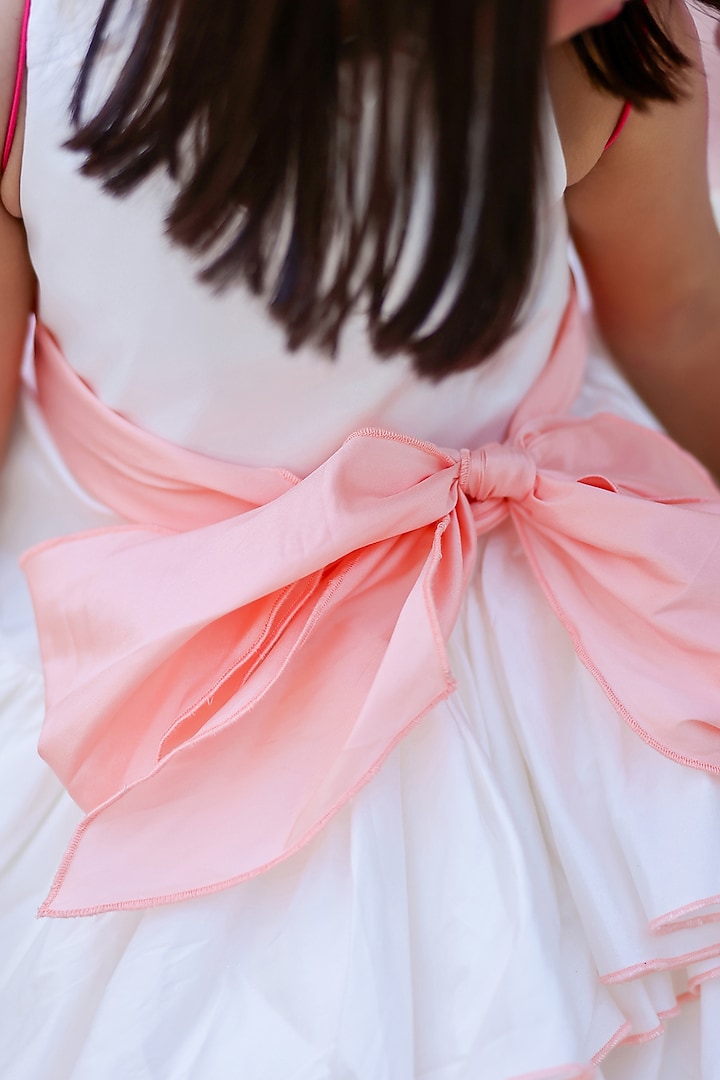 White Taffeta Silk Tiered Ruffled Dress For Girls by Janyas Closet at Pernia's Pop Up Shop