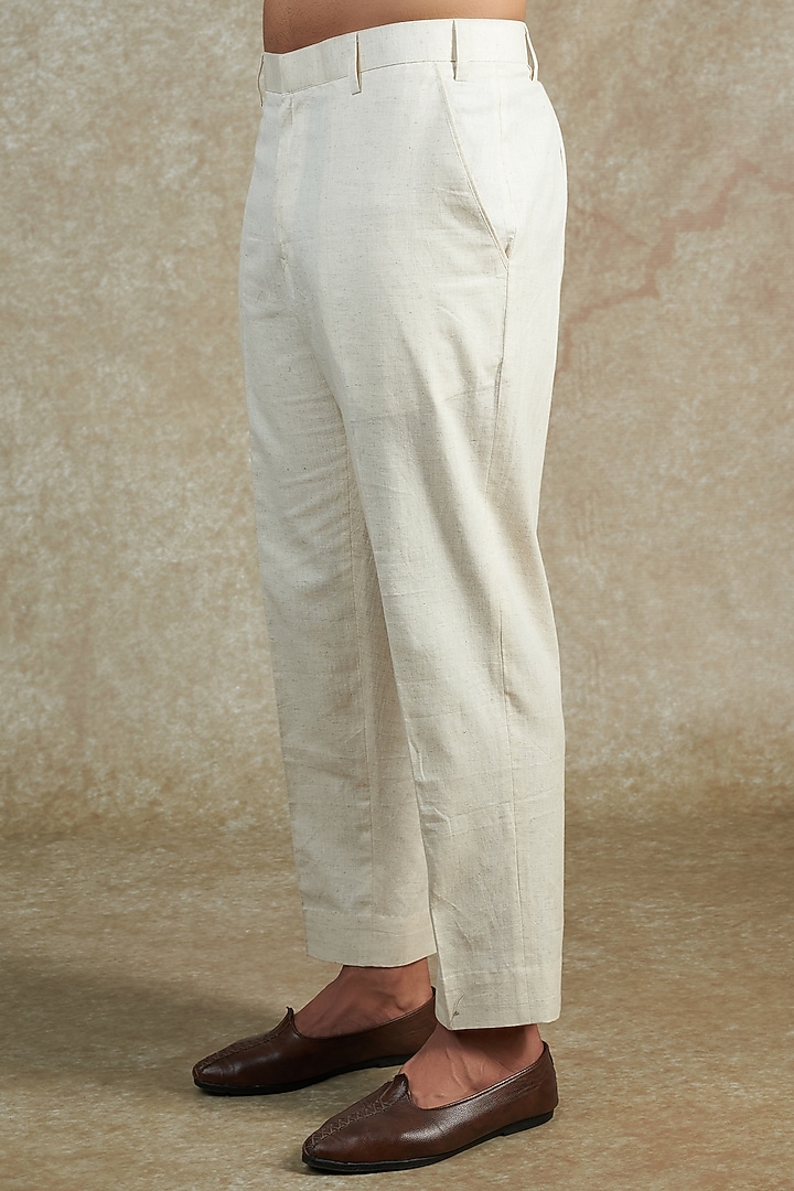 Ivory Cotton Hand Painted & Embroidered Kurta Set by JAMA ART OF DRESSING at Pernia's Pop Up Shop