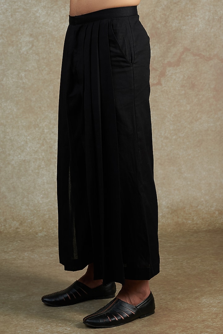 Black Khadi Cotton Kurta Set by JAMA ART OF DRESSING at Pernia's Pop Up Shop