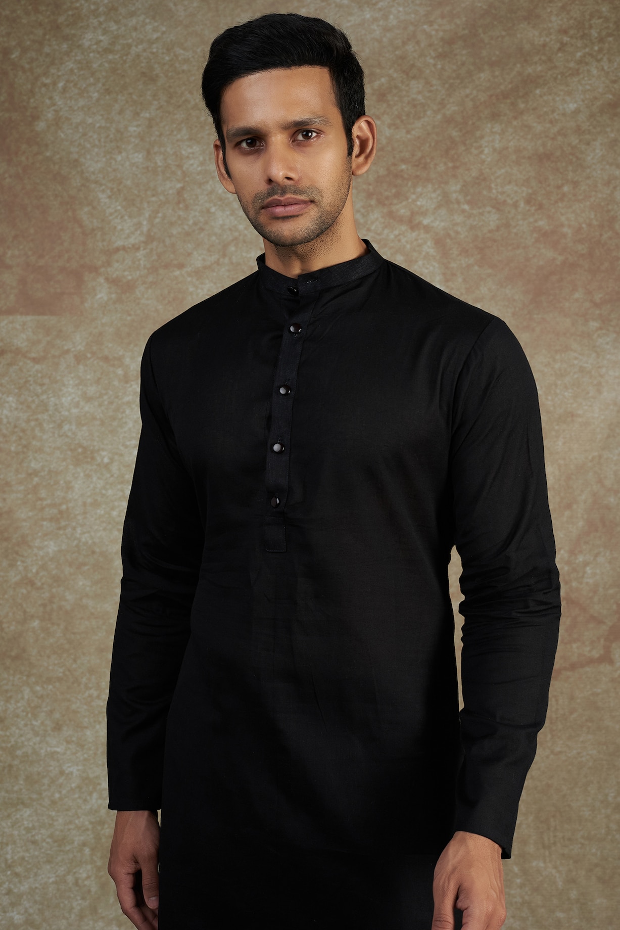 Buy JAMA ART OF DRESSING Black Khadi Cotton Kurta Set at Pernia ...