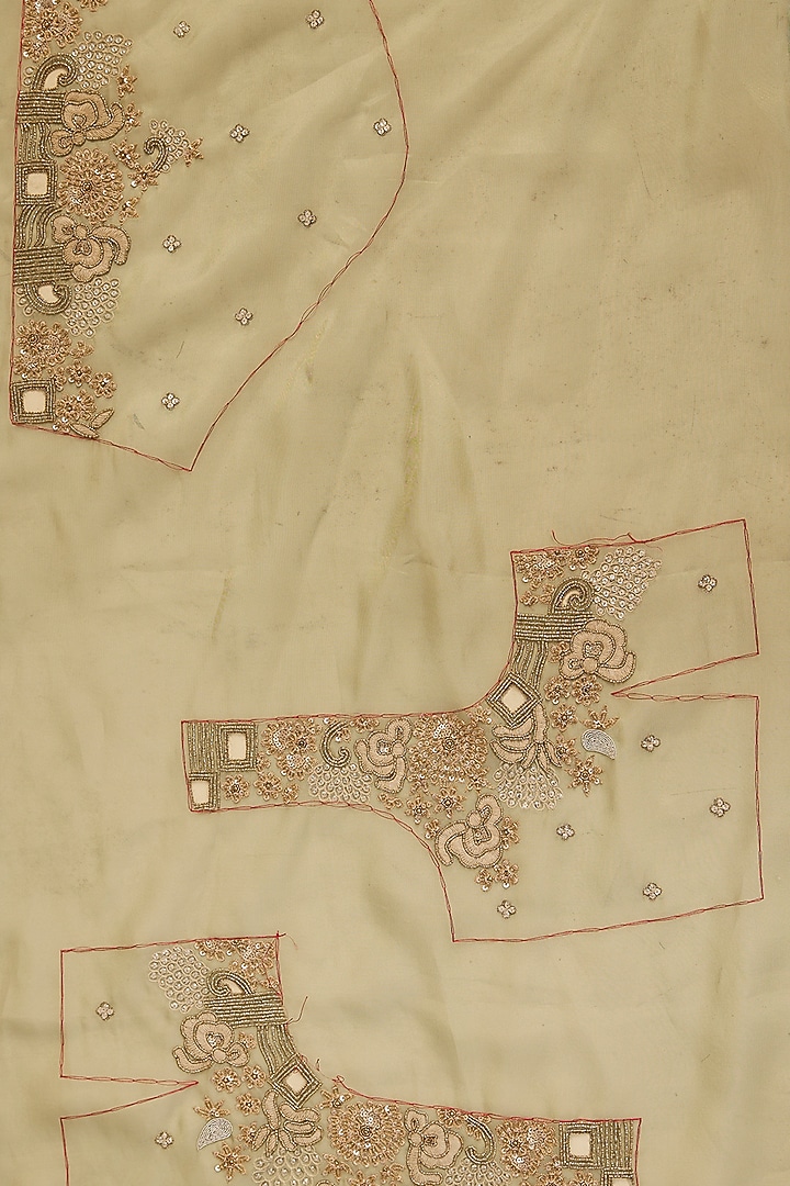 Wash Blue Shimmer Tissue Cutwork Embroidered Wedding Saree Set by Jaya Rathore at Pernia's Pop Up Shop