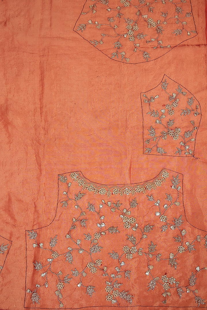 Fuchsia Pink Tissue Dori & Thread Embellished Wedding Saree Set by Jaya Rathore at Pernia's Pop Up Shop