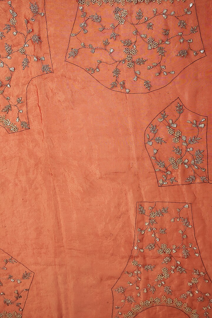 Fuchsia Pink Tissue Dori & Thread Embellished Wedding Saree Set by Jaya Rathore at Pernia's Pop Up Shop
