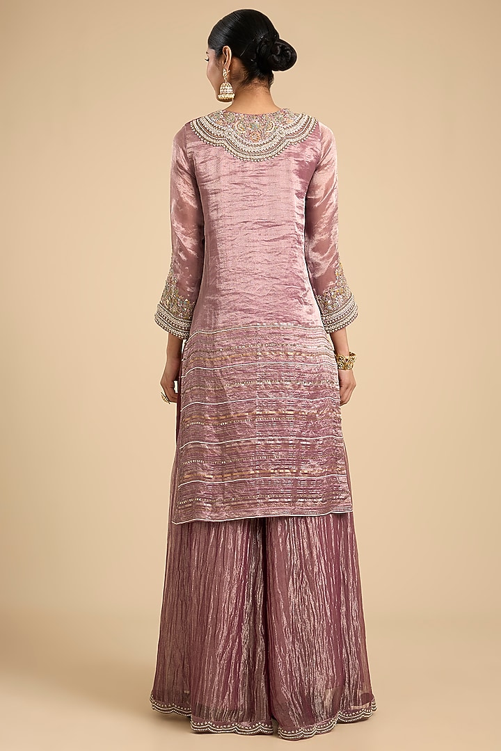 Lavender Tissue Thread Work Bridal Sharara Set by Jaya Rathore at Pernia's Pop Up Shop