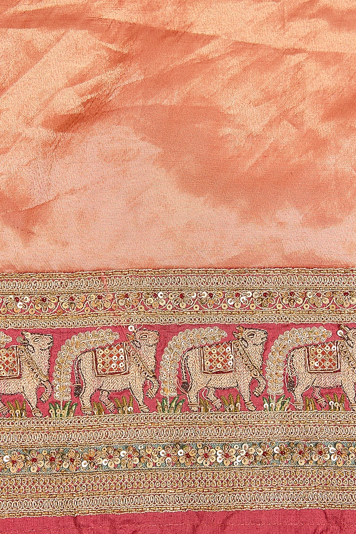 Red Tissue Embroidered Wedding Saree Set by Jaya Rathore at Pernia's Pop Up Shop