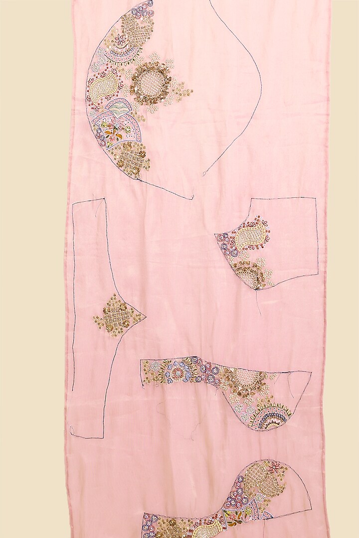 Onion Pink Shimmer Tissue Reception Saree Set by Jaya Rathore at Pernia's Pop Up Shop