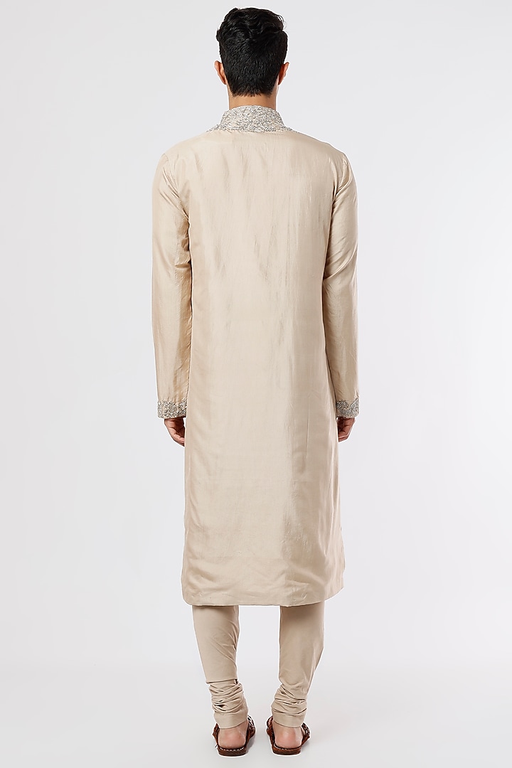 Beige Embroidered Kurta Set by JAYANTI REDDY MEN at Pernia's Pop Up Shop