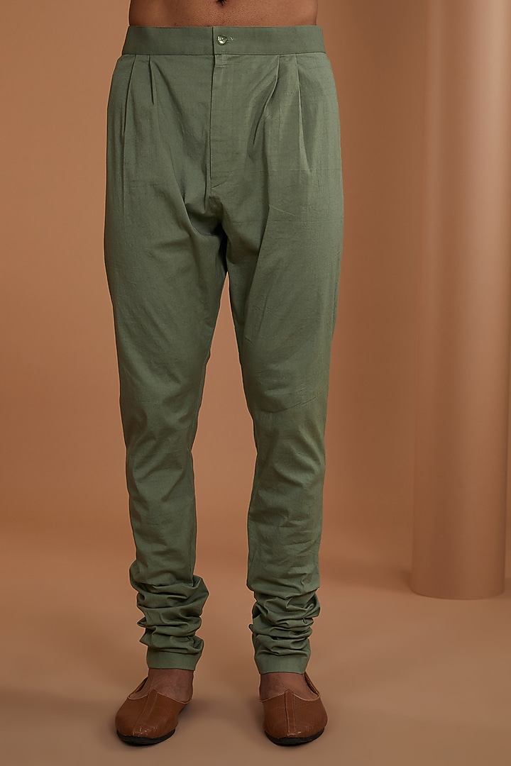 Mint Green Silk Embroidered Kurta Set by JAYANTI REDDY MEN at Pernia's Pop Up Shop