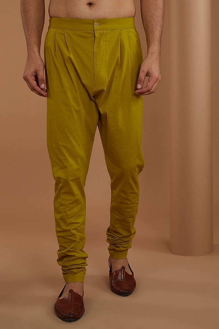 Mustard Silk Embroidered Kurta Set by JAYANTI REDDY MEN at Pernia's Pop Up Shop