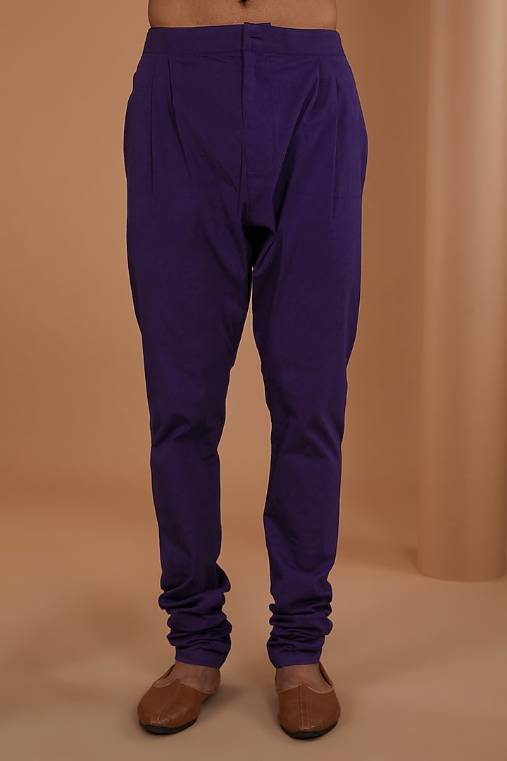 Purple Silk Embroidered Kurta Set by JAYANTI REDDY MEN at Pernia's Pop Up Shop