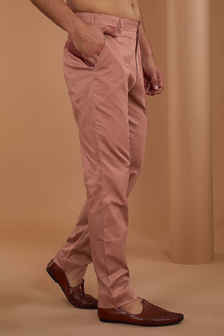 Peach Silk Embroidered Kurta Set by JAYANTI REDDY MEN at Pernia's Pop Up Shop