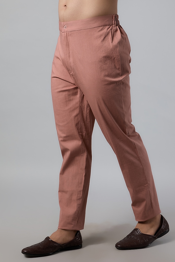 Pink Silk Embroidered Kurta Set by JAYANTI REDDY MEN at Pernia's Pop Up Shop