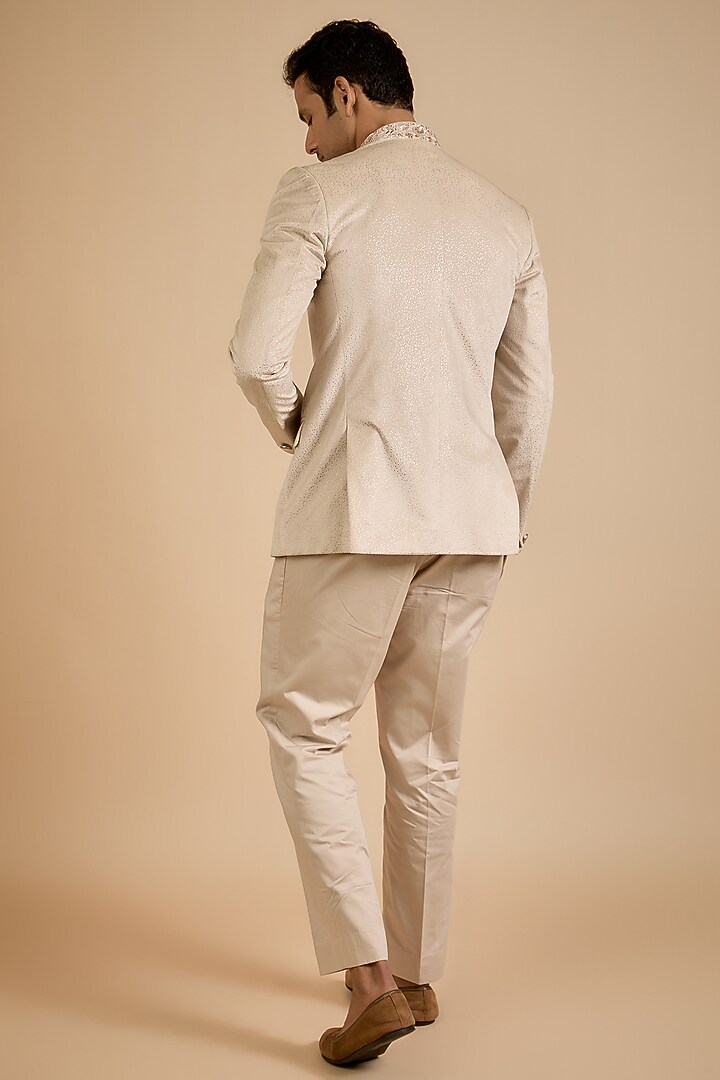Beige Polyester Jodhpuri Set by Jayesh and Kaajal Shah Men at Pernia's Pop Up Shop