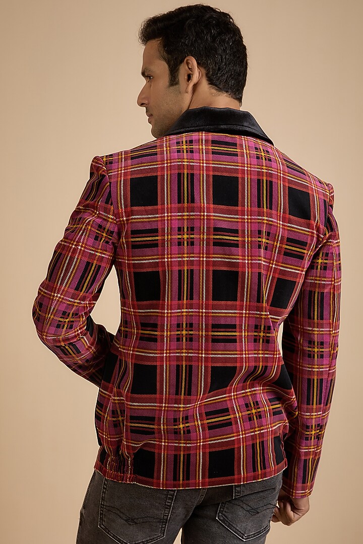 Red Corduroy Blazer by Jayesh and Kaajal Shah Men at Pernia's Pop Up Shop