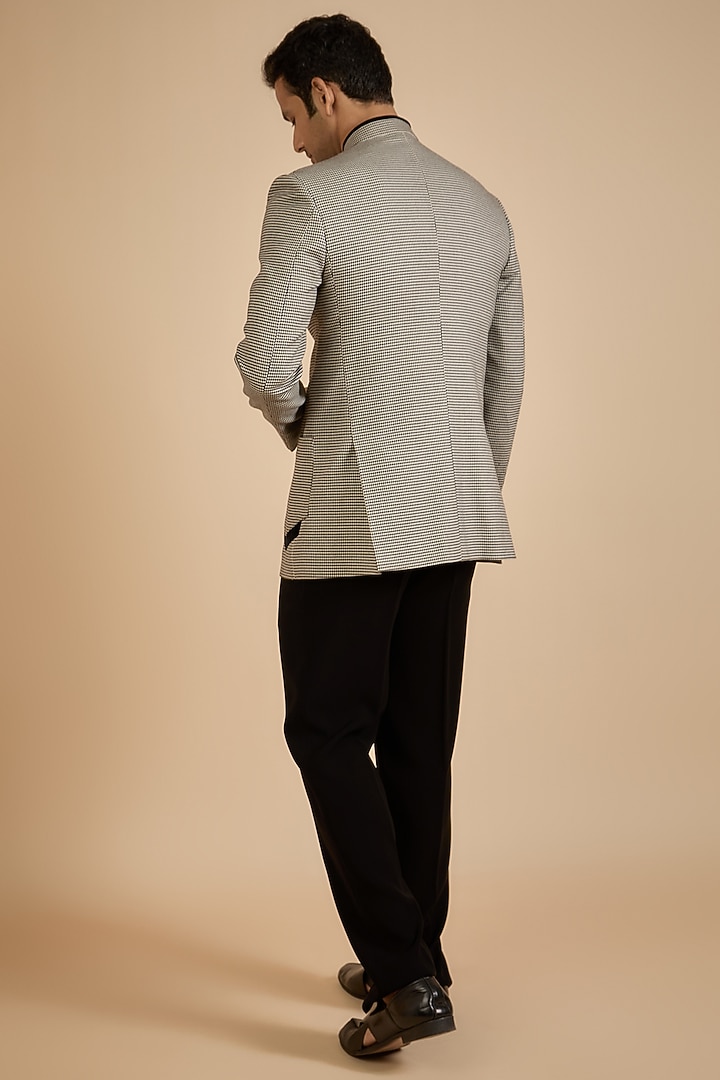 Grey Polyester Jodhpuri Jacket Set by Jayesh and Kaajal Shah Men at Pernia's Pop Up Shop