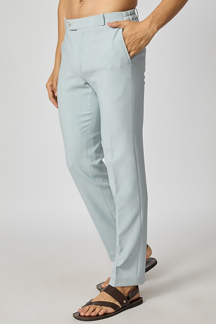 Sky Blue Polyester Jodhpuri Jacket Set by Jayesh and Kaajal Shah Men at Pernia's Pop Up Shop