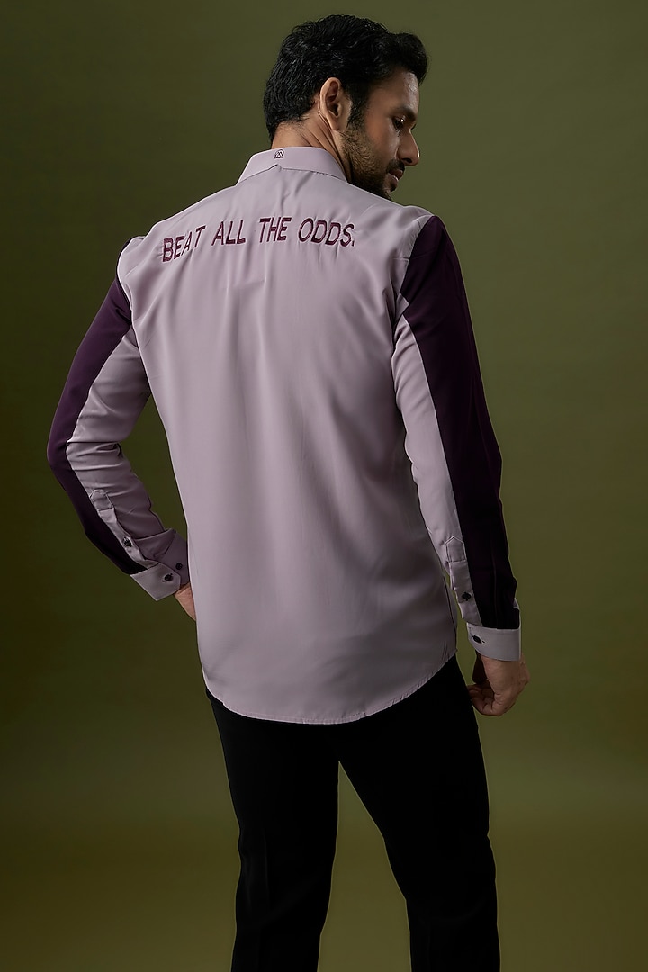 Lilac & Plum Polyester Party Wear Shirt by Jayesh and Kaajal Shah Men at Pernia's Pop Up Shop