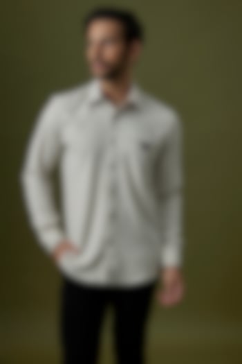 Ivory Polyester Party Wear Shirt by Jayesh and Kaajal Shah at Pernia's Pop Up Shop