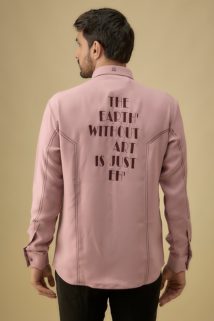 Pink Polyester Party Wear Shirt by Jayesh and Kaajal Shah Men at Pernia's Pop Up Shop
