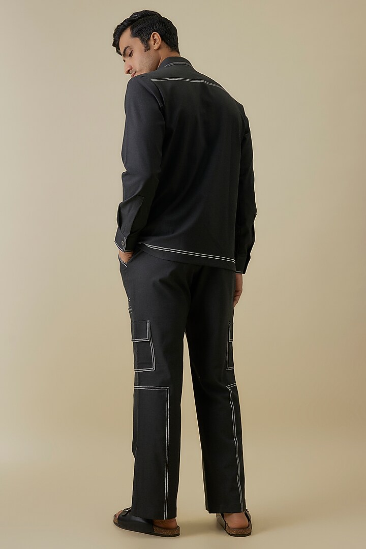 Grey Polyester Co-Ord Set by Jayesh and Kaajal Shah Men at Pernia's Pop Up Shop