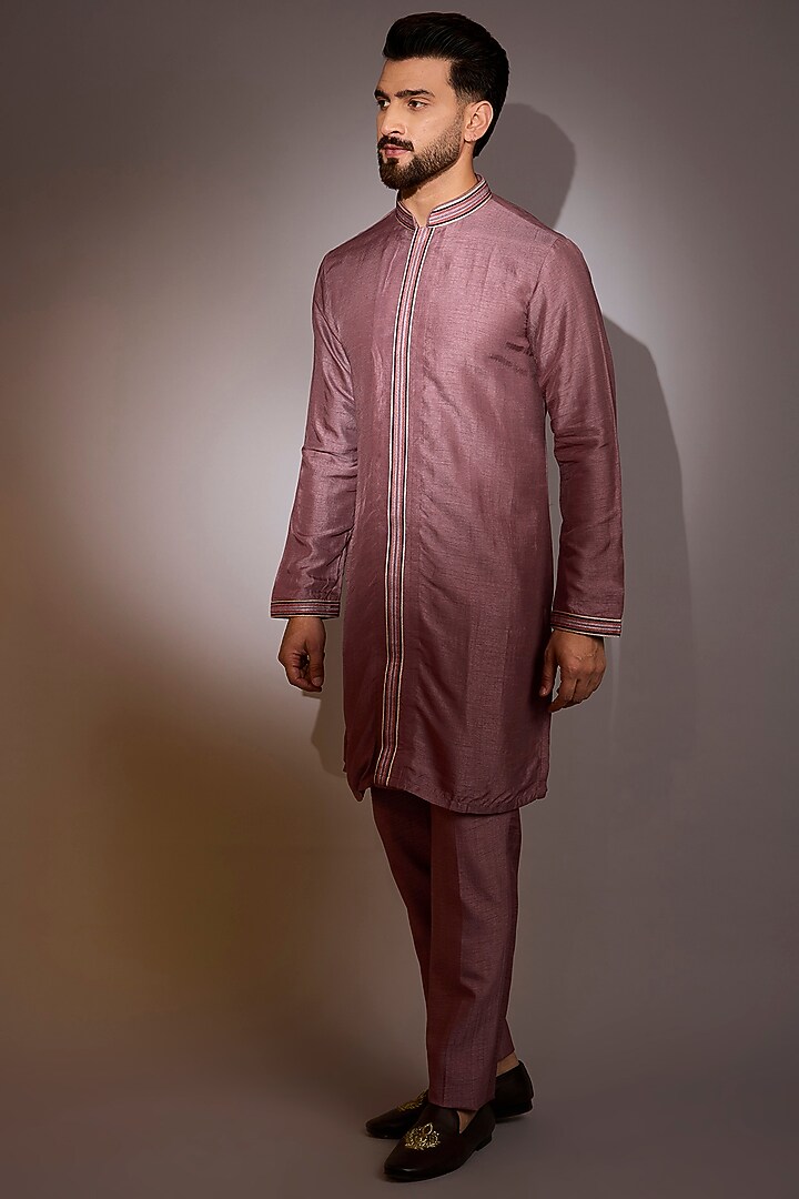 Multi-Colored Nokia Silk Printed Bundi Jacket Set by Jayesh and Kaajal Shah Men at Pernia's Pop Up Shop