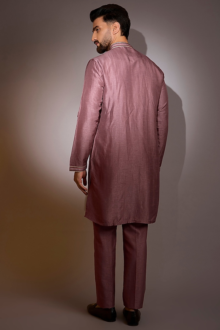 Multi-Colored Nokia Silk Printed Bundi Jacket Set by Jayesh and Kaajal Shah Men at Pernia's Pop Up Shop
