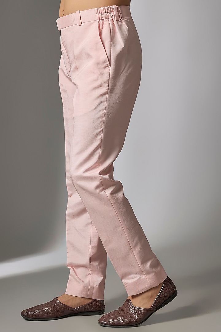 Blush Pink Silk Indo-Western Set by Jayesh and Kaajal Shah Men at Pernia's Pop Up Shop