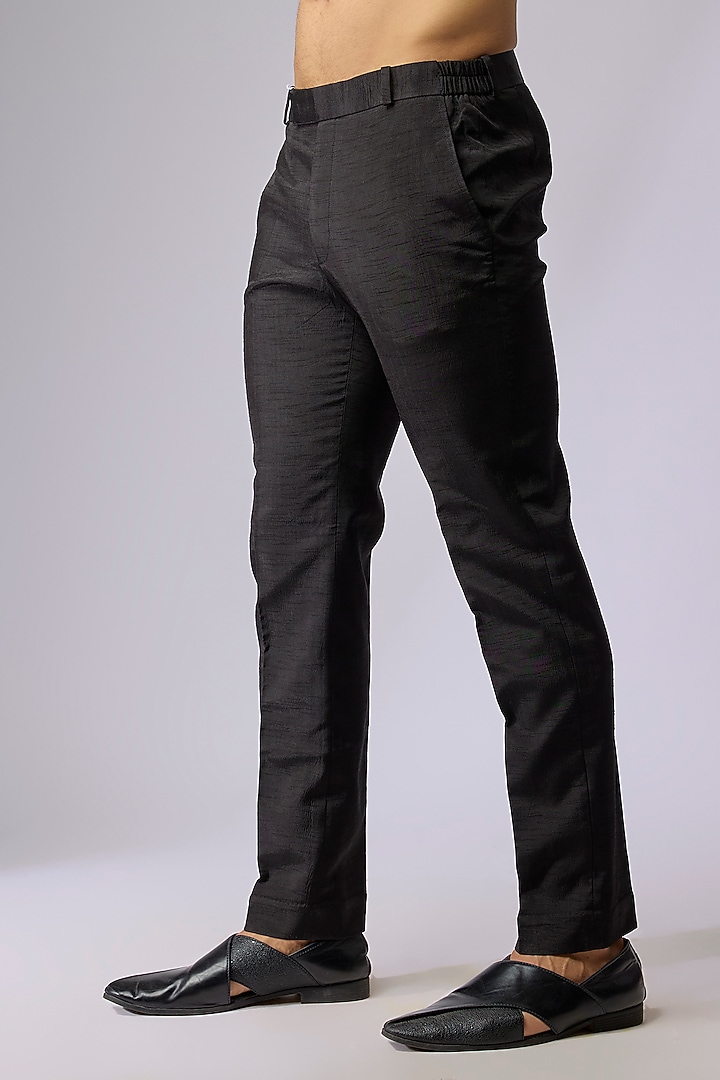 Black Polyester Indo-Western Set by Jayesh and Kaajal Shah Men at Pernia's Pop Up Shop