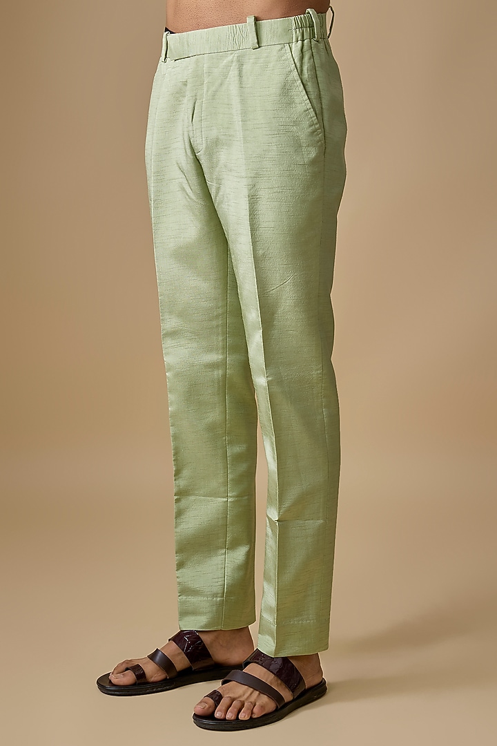 Mint Silk Kurta Set by Jayesh and Kaajal Shah Men at Pernia's Pop Up Shop