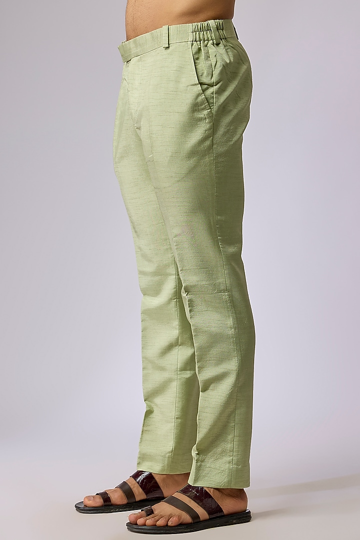 Mint Silk Kurta Set by Jayesh and Kaajal Shah Men at Pernia's Pop Up Shop