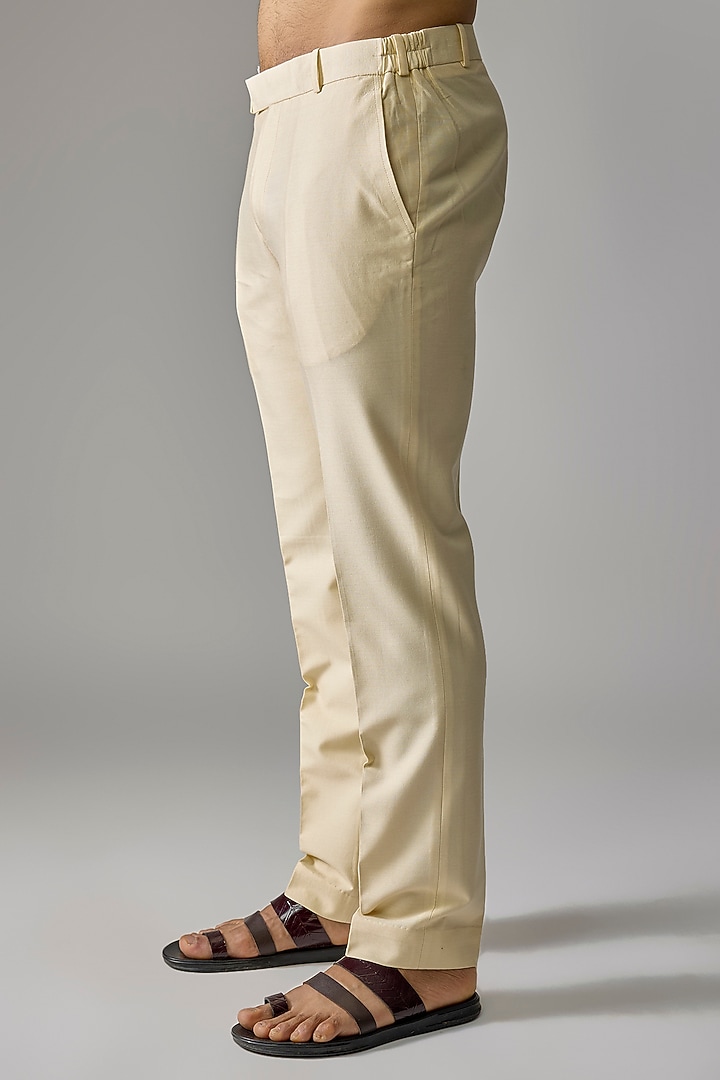 Beige Silk Kurta Set by Jayesh and Kaajal Shah Men at Pernia's Pop Up Shop