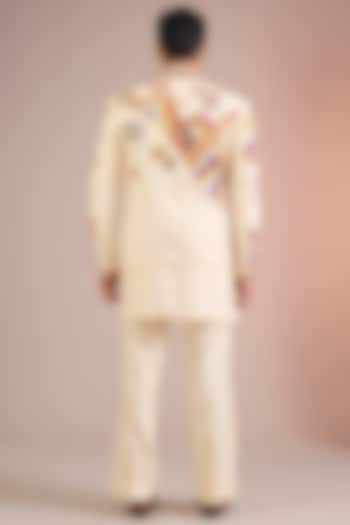 Golden Silk Groom Indowestern Jacket Set by Jayesh and Kaajal Shah Men at Pernia's Pop Up Shop