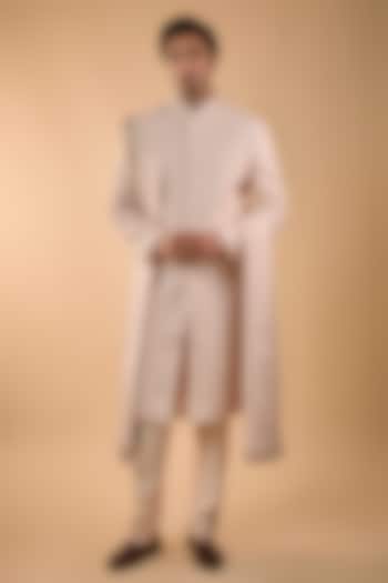 Pink Silk Groom Sherwani Set by Jayesh and Kaajal Shah Men at Pernia's Pop Up Shop