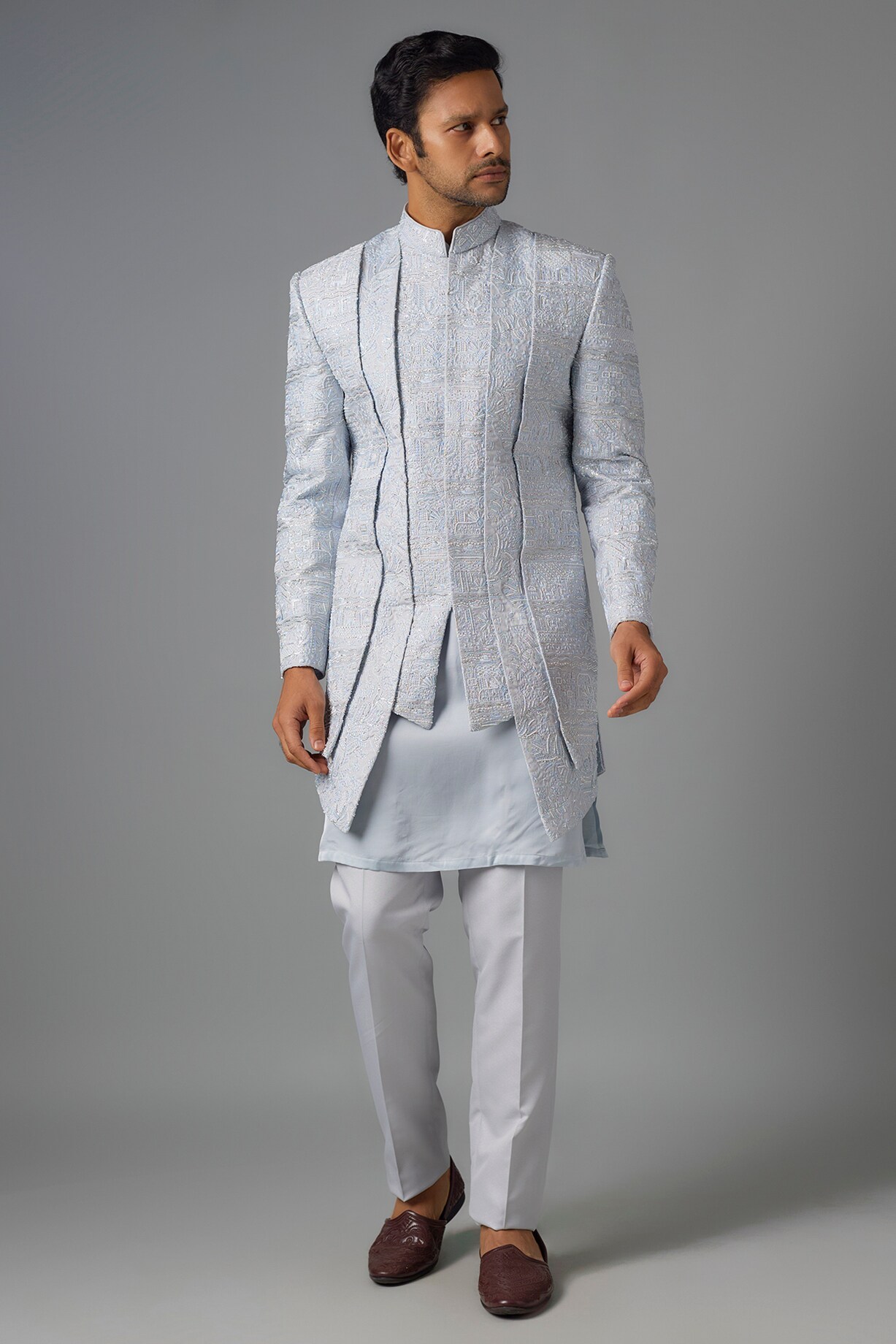 Entrepreneur Ayush Shukla in our Zardozi Nehru jacket set